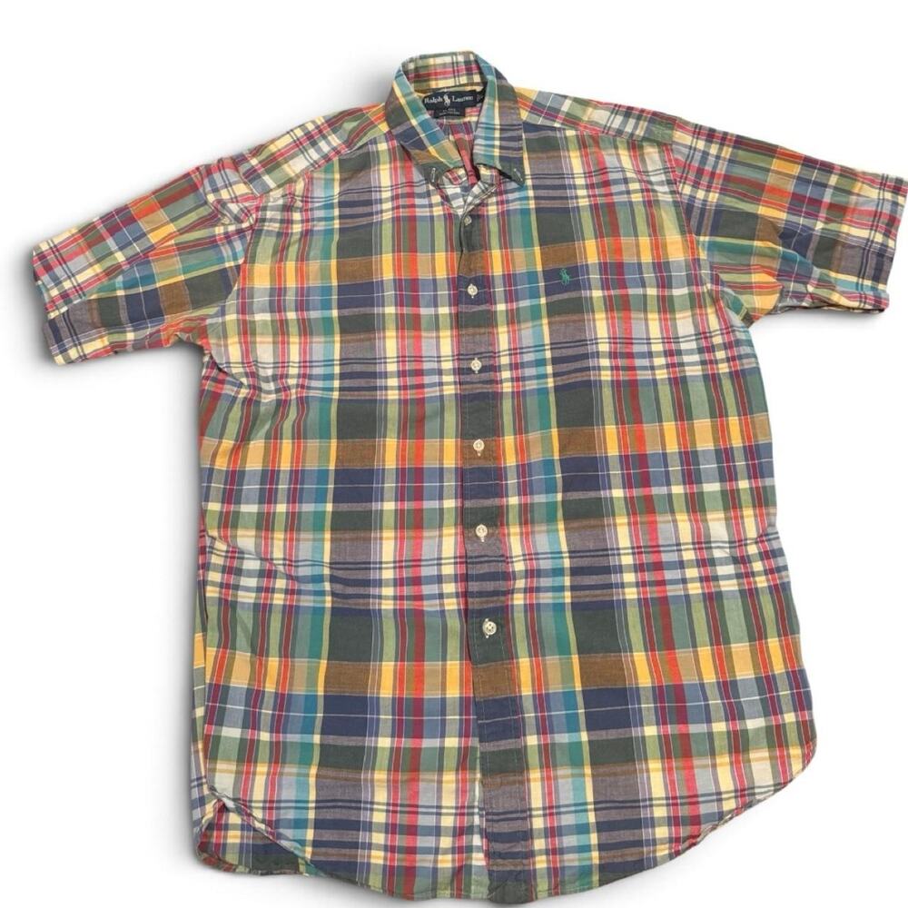 Ralph Lauren Blake Men’s Large Multicolor Plaid Short-Sleeve Button-Up Shirt